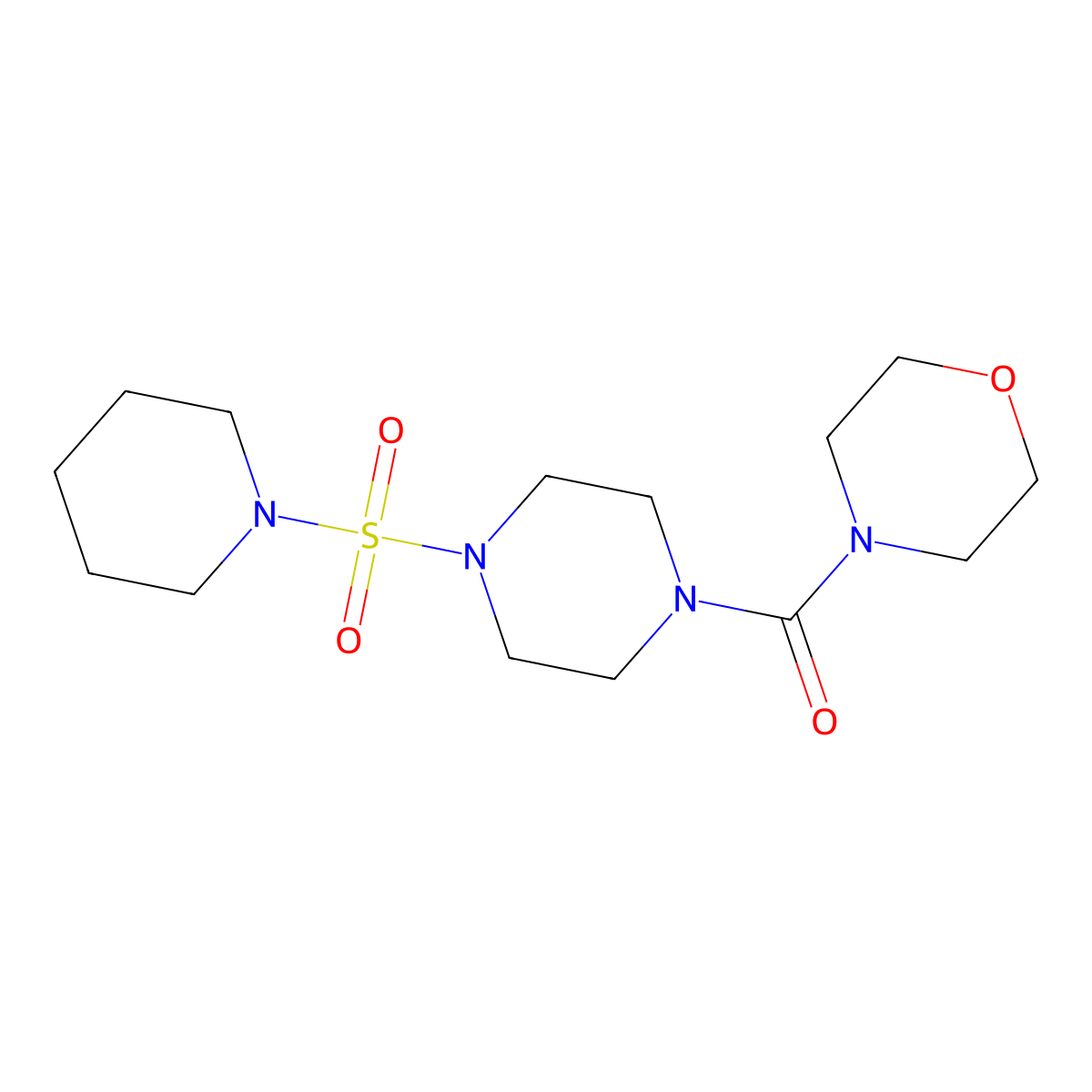 Morpholin-4-yl 4-(piperidylsulfonyl)piperazinyl ketone molecular structure, CAS 836664-57-4