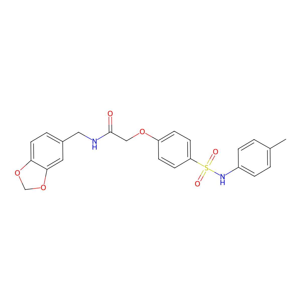 N-(1,3-benzodioxol-5-ylmethyl)-2-[4-[(4-methylphenyl)sulfamoyl]phenoxy]acetamide molecular structure, CAS 836664-64-3