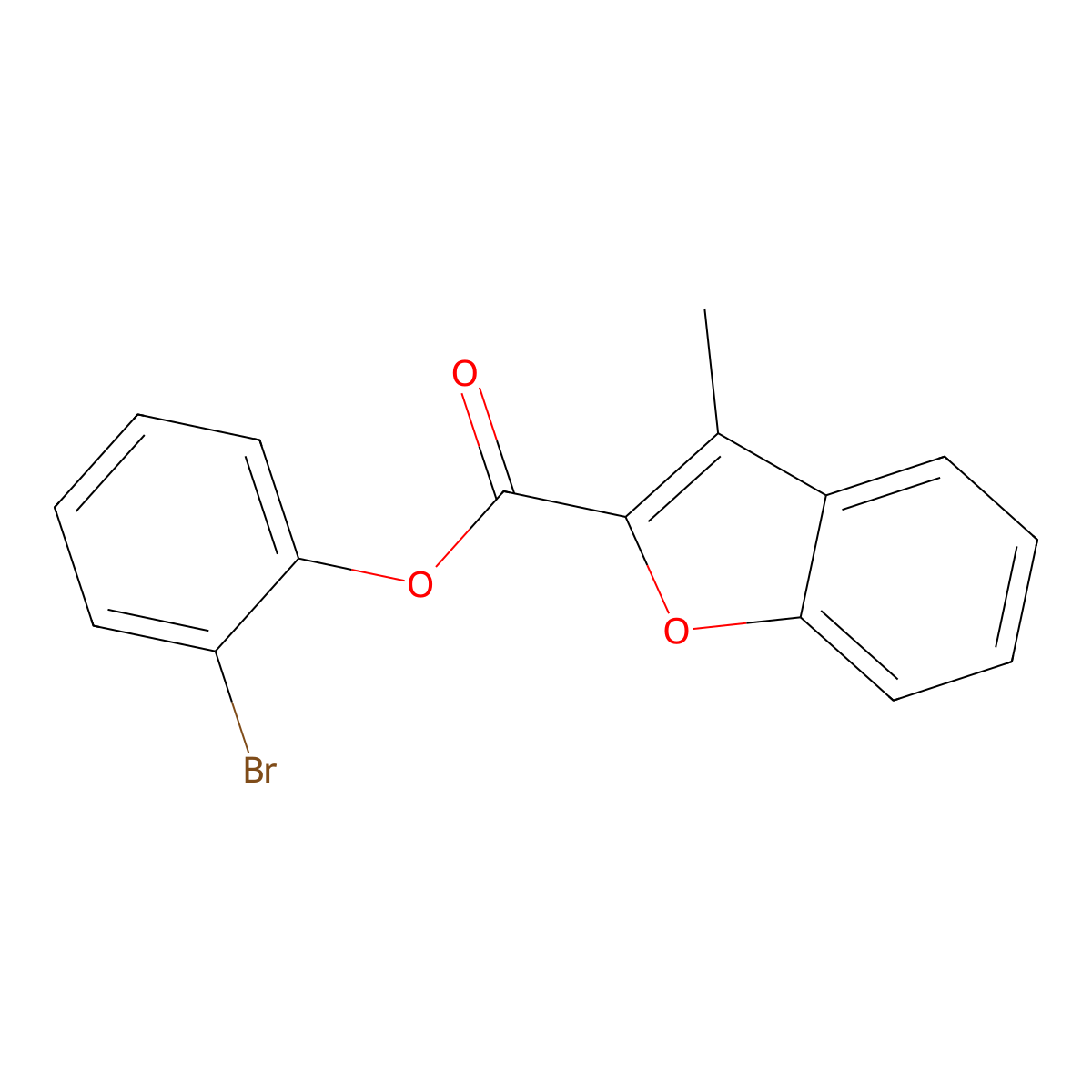 2-Bromophenyl 3-methyl-1-benzofuran-2-carboxylate molecular structure, CAS 836664-96-1