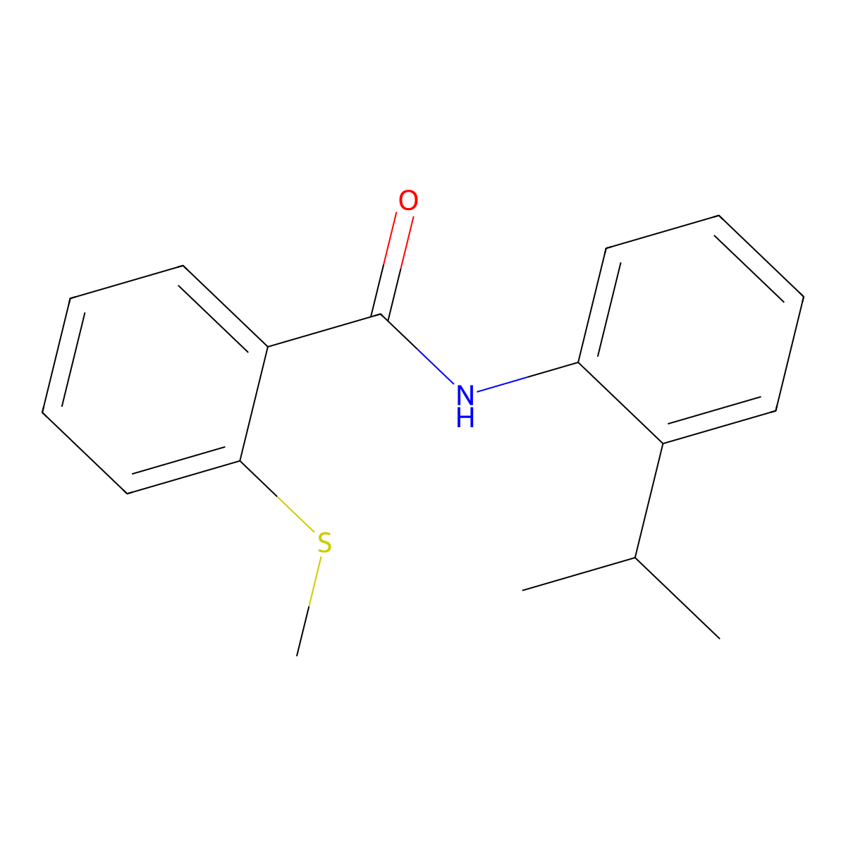 2-methylsulfanyl-N-(2-propan-2-ylphenyl)benzamide molecular structure, CAS 836665-26-0