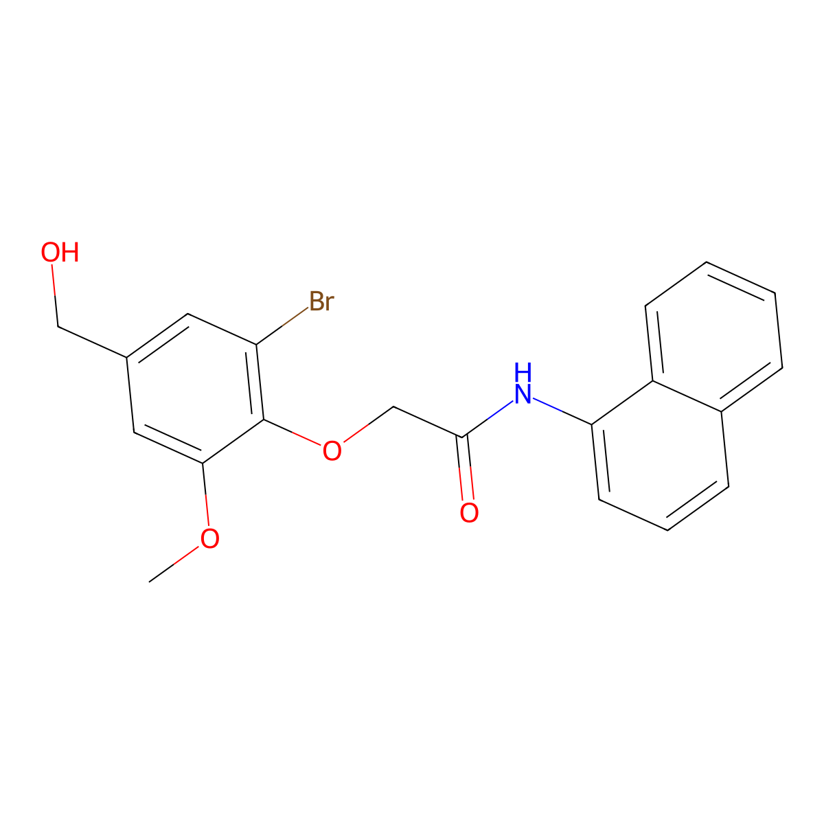 2-[2-bromo-4-(hydroxymethyl)-6-methoxyphenoxy]-N-naphthalen-1-ylacetamide molecular structure, CAS 836665-34-0