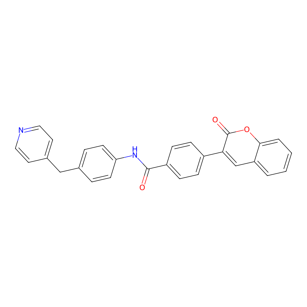 4-(2-oxochromen-3-yl)-N-[4-(pyridin-4-ylmethyl)phenyl]benzamide molecular structure, CAS 836665-65-7