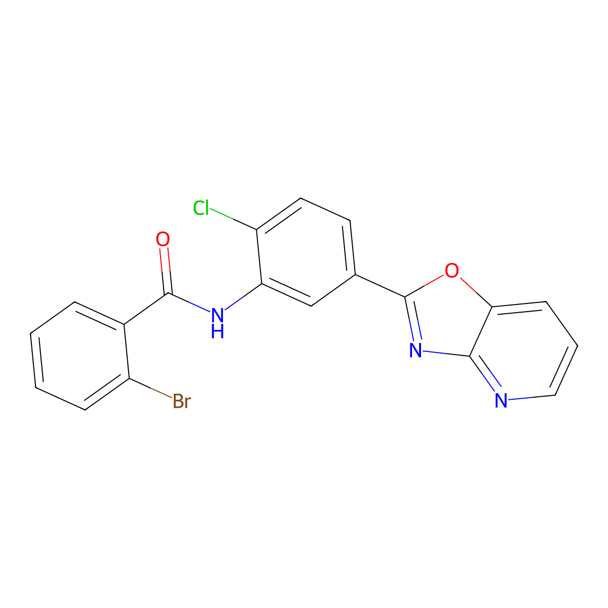 2-bromo-N-[2-chloro-5-([1,3]oxazolo[4,5-b]pyridin-2-yl)phenyl]benzamide molecular structure, CAS 836665-86-2