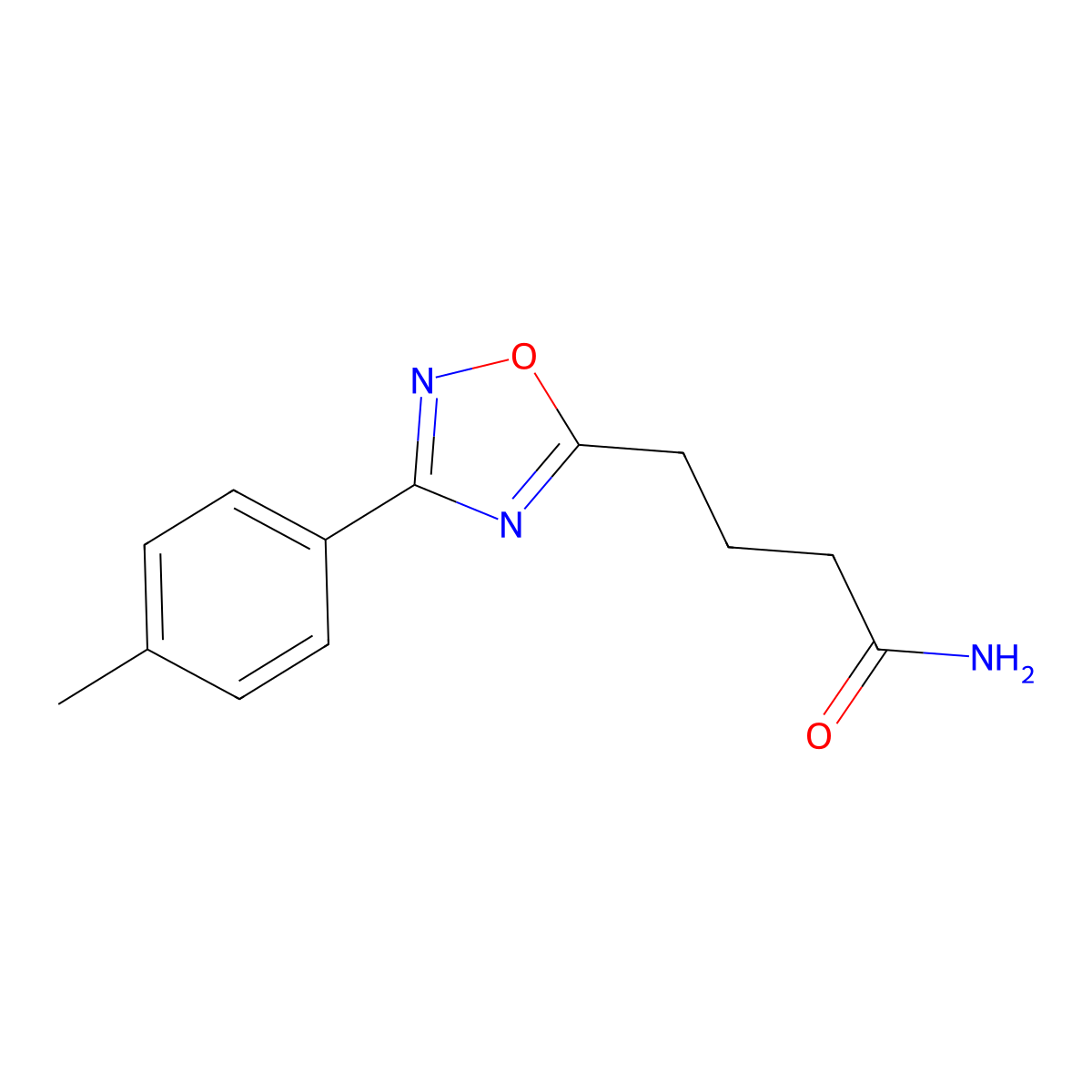 4-[3-(4-Methylphenyl)-1,2,4-oxadiazol-5-yl]butanamide molecular structure, CAS 836665-92-0