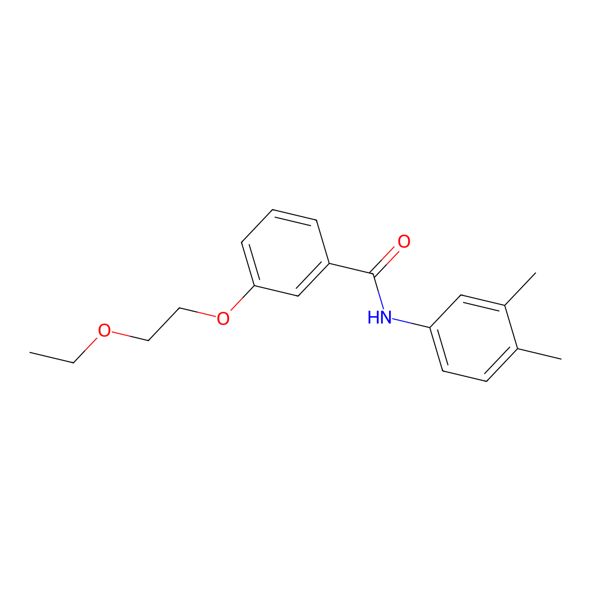 N-(3,4-dimethylphenyl)-3-(2-ethoxyethoxy)benzamide molecular structure, CAS 836666-01-4