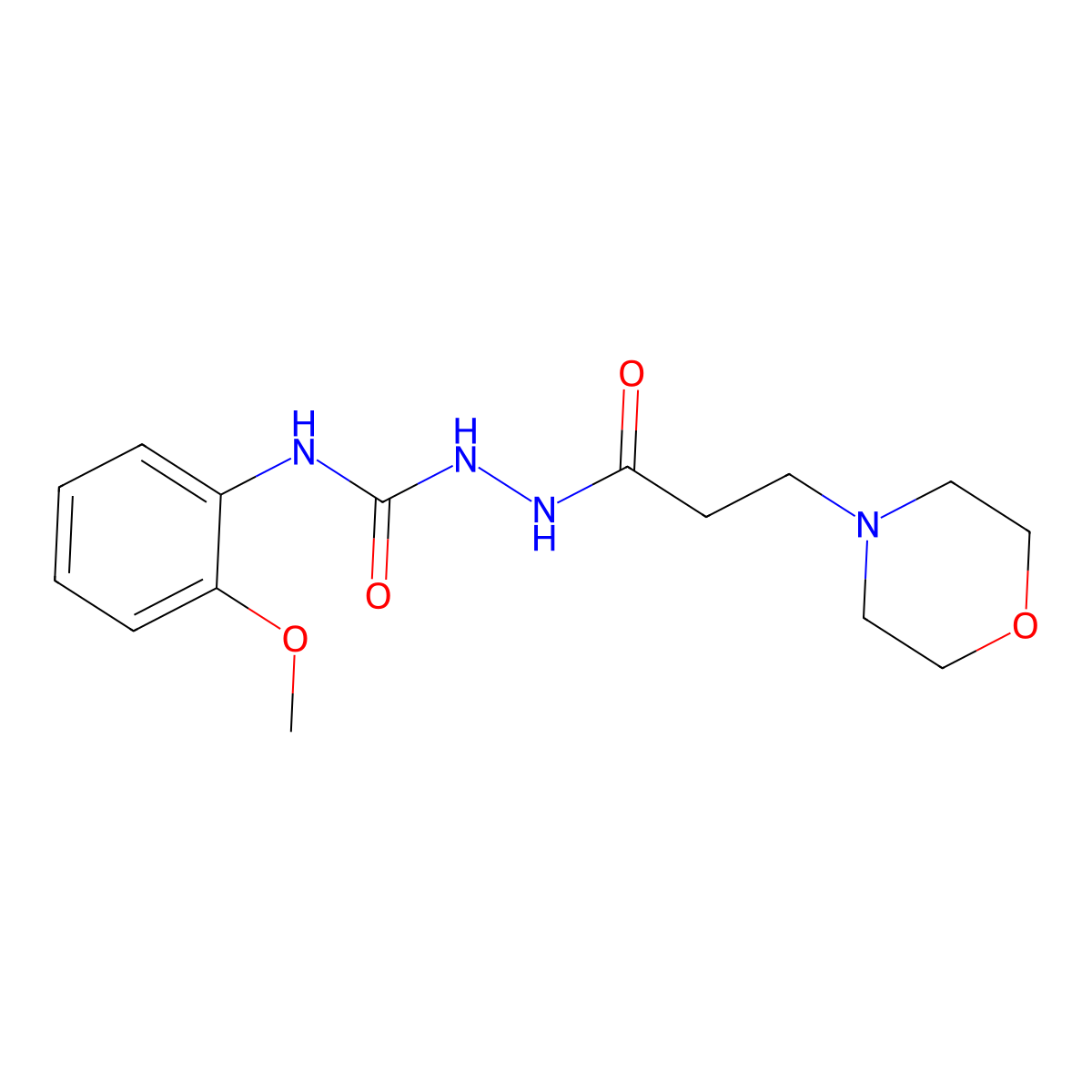N-(2-methoxyphenyl)-2-(3-morpholinopropanoyl)hydrazinecarboxamide molecular structure, CAS 836666-07-0