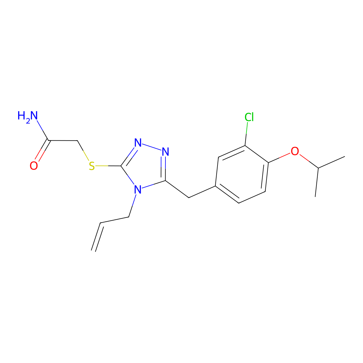 2-{[4-allyl-5-(3-chloro-4-isopropoxybenzyl)-4H-1,2,4-triazol-3-yl]thio}acetamide molecular structure, CAS 836666-25-2
