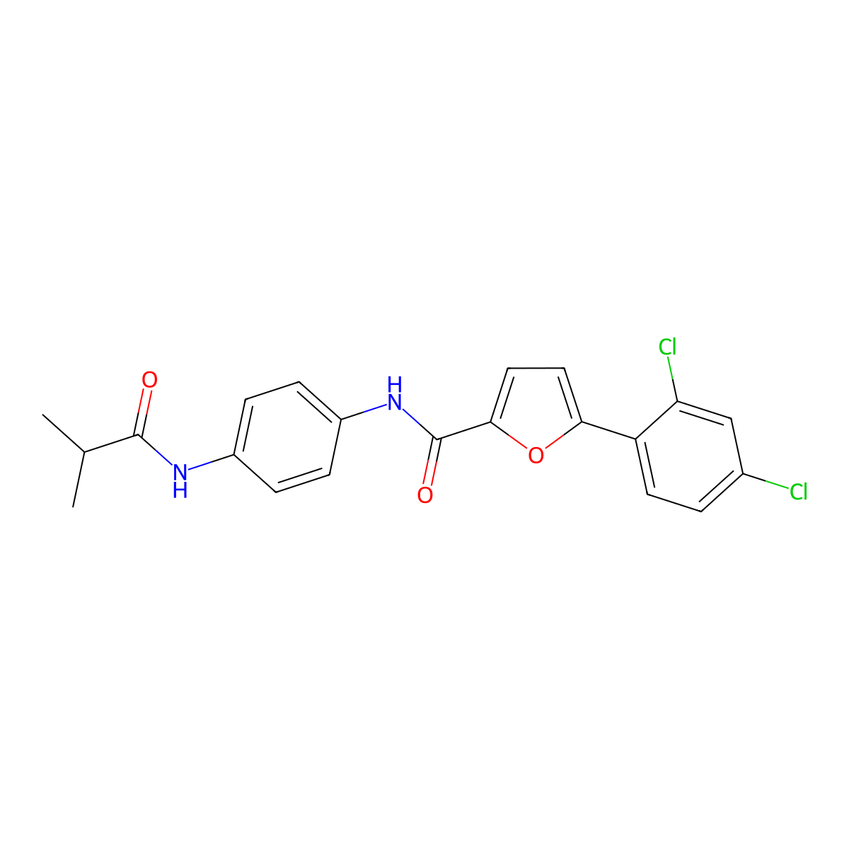 5-(2,4-dichlorophenyl)-N-[4-(2-methylpropanoylamino)phenyl]furan-2-carboxamide molecular structure, CAS 836666-61-6