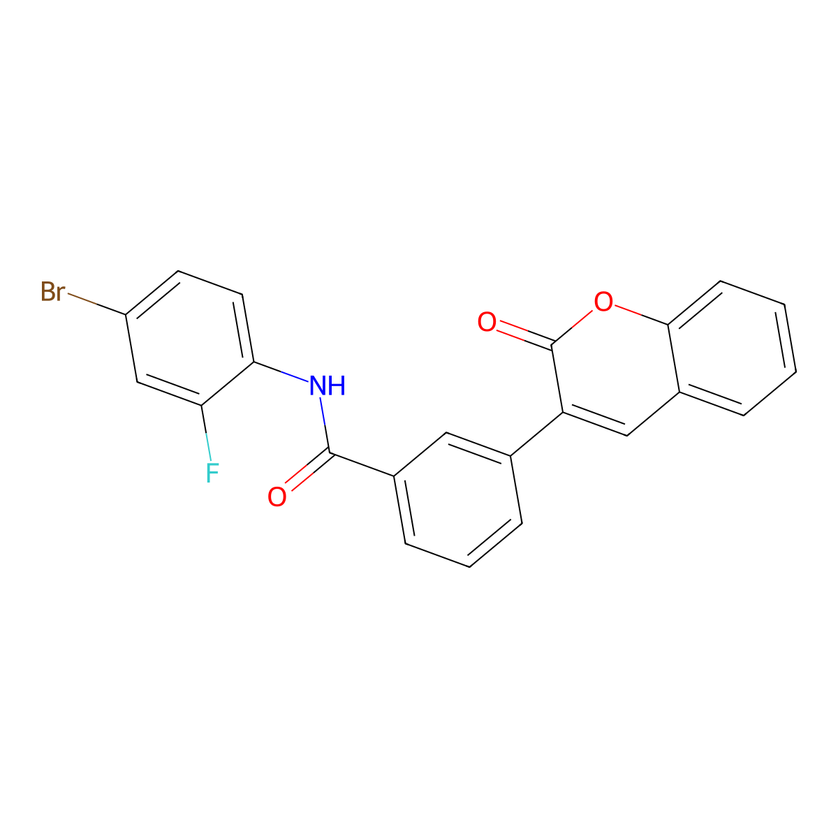 N-(4-bromo-2-fluorophenyl)-3-(2-oxochromen-3-yl)benzamide molecular structure, CAS 836666-73-0