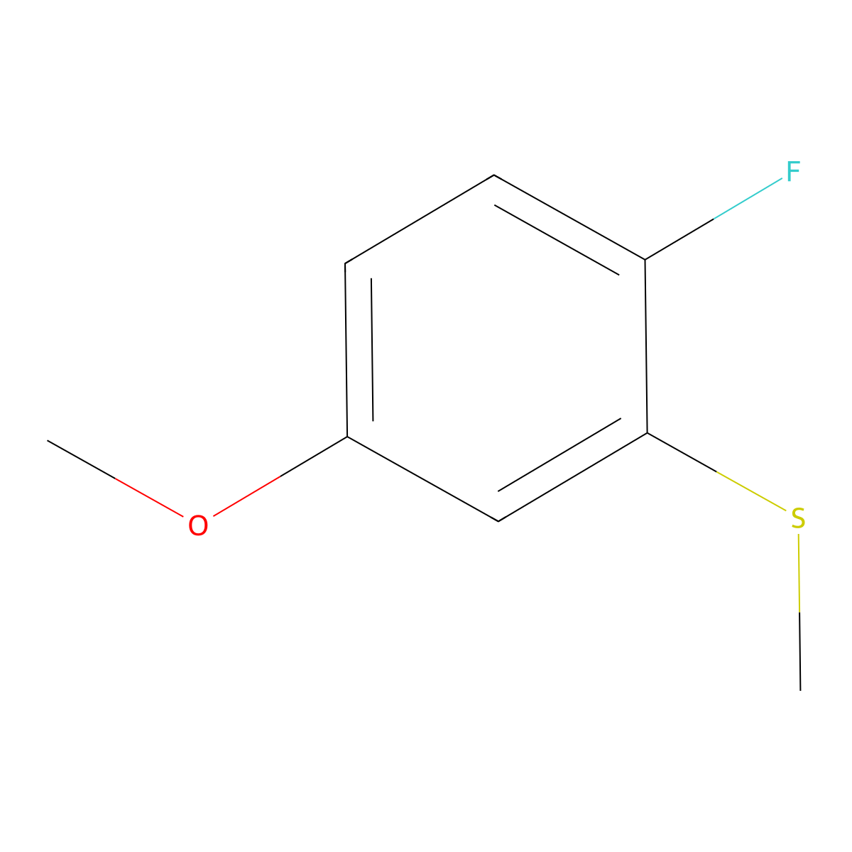 1-Fluoro-4-methoxy-2-methylsulfanylbenzene molecular structure, CAS 836678-96-7
