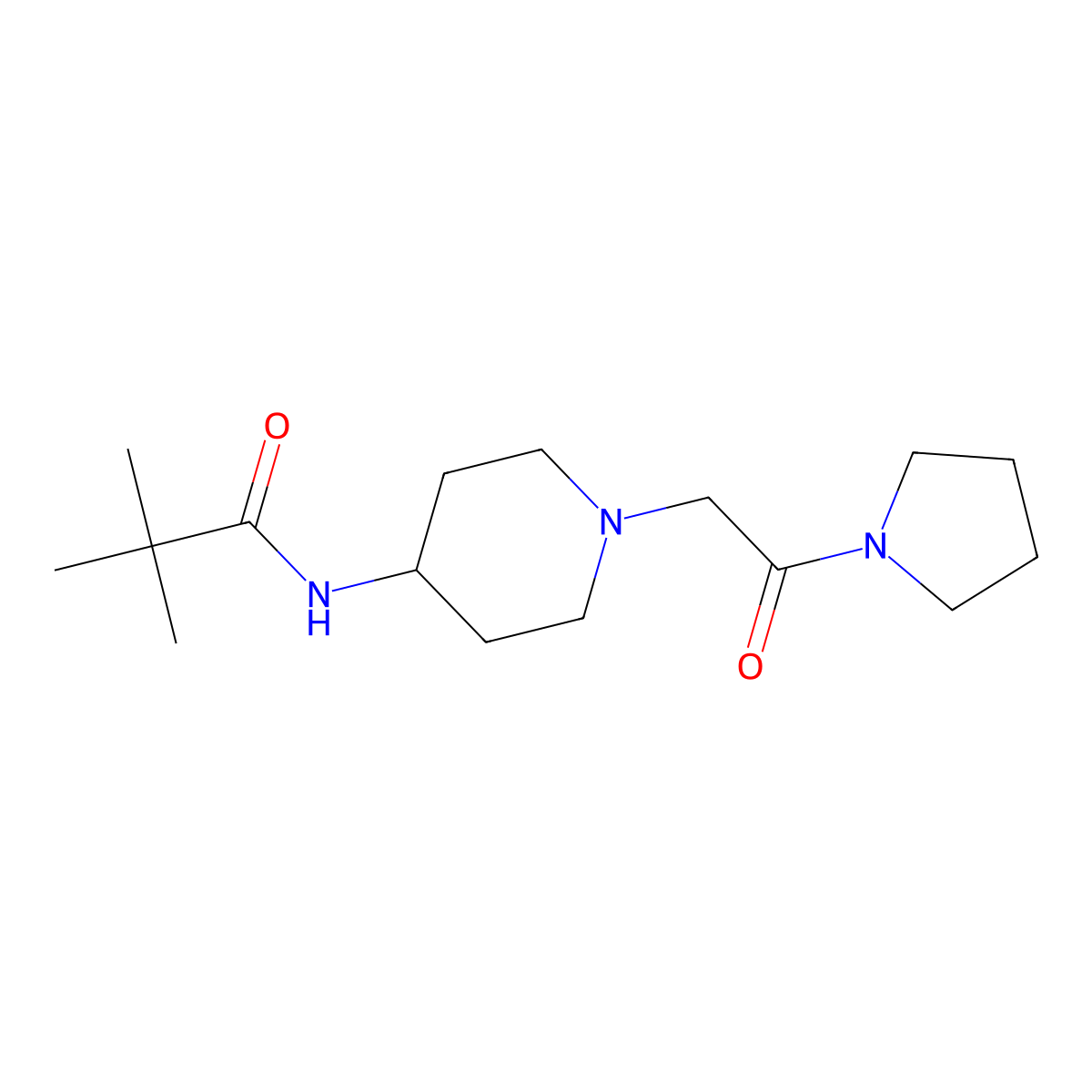 2,2-dimethyl-N-{1-[2-oxo-2-(pyrrolidin-1-yl)ethyl]piperidin-4-yl}propanamide molecular structure, CAS 836679-65-3
