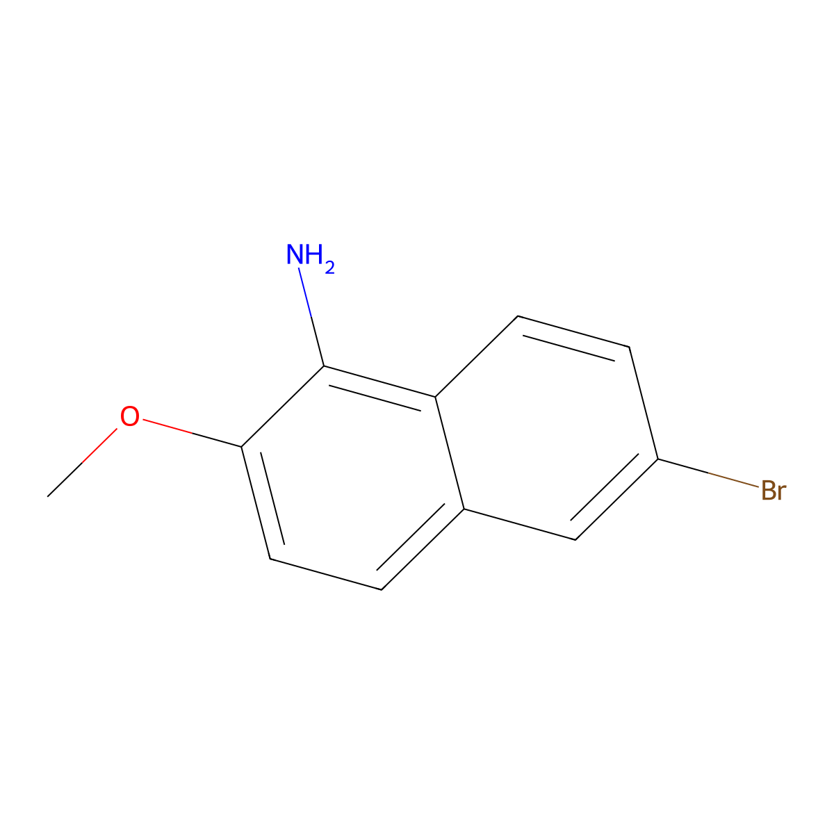 6-Bromo-2-methoxynaphthalen-1-amine molecular structure, CAS 836682-60-1