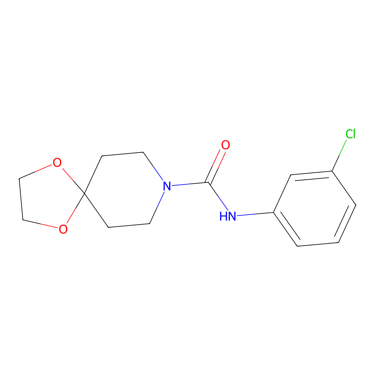 N-(3-chlorophenyl)-1,4-dioxa-8-azaspiro[4.5]decane-8-carboxamide molecular structure, CAS 836686-28-3