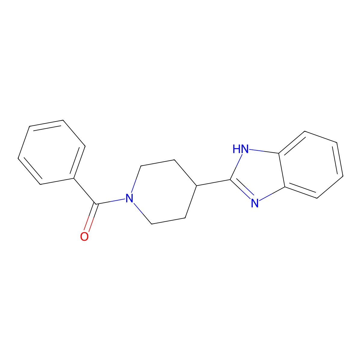 2-(1-benzoylpiperidin-4-yl)-1H-1,3-benzodiazole molecular structure, CAS 836691-16-8