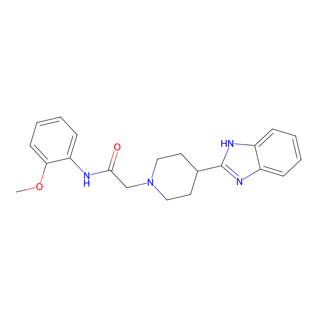 2-[4-(1H-benzimidazol-2-yl)piperidin-1-yl]-N-(2-methoxyphenyl)acetamide molecular structure, CAS 836691-31-7