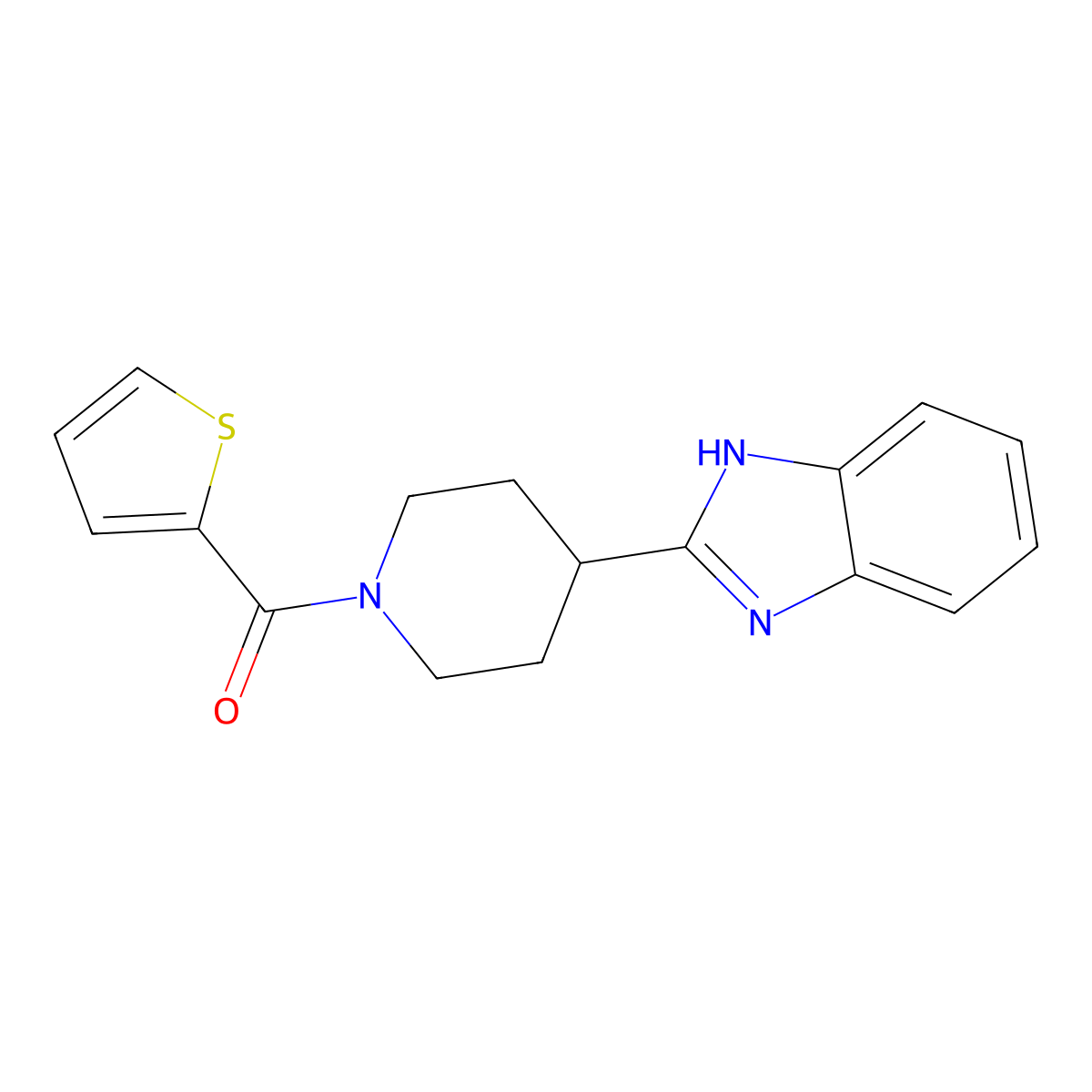 (4-(1H-benzo[d]imidazol-2-yl)piperidin-1-yl)(thiophen-2-yl)methanone molecular structure, CAS 836691-45-3