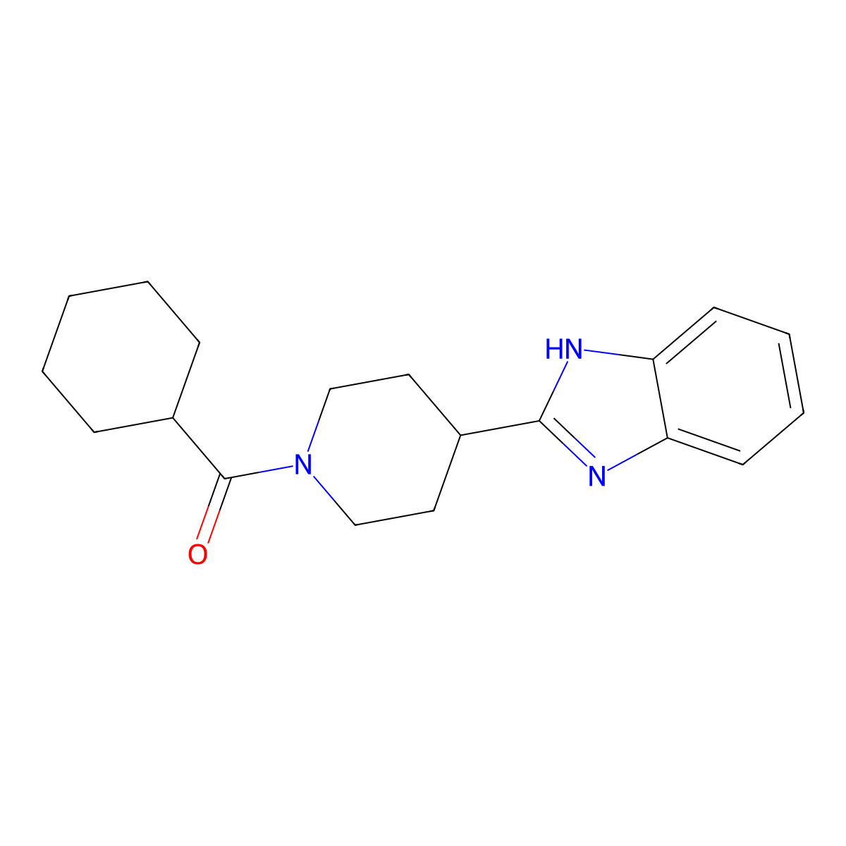 [4-(1H-Benzoimidazol-2-yl)-piperidin-1-yl]-cyclohexyl-methanone molecular structure, CAS 836691-52-2