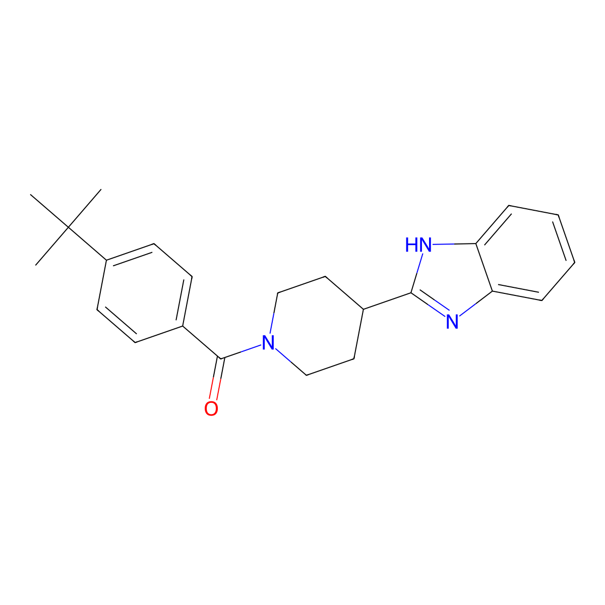 [4-(1H-benzimidazol-2-yl)piperidin-1-yl]-(4-tert-butylphenyl)methanone molecular structure, CAS 836691-57-7