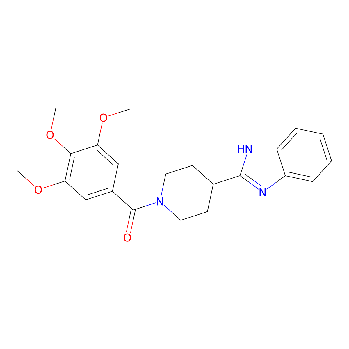 (4-(1H-benzo[d]imidazol-2-yl)piperidin-1-yl)(3,4,5-trimethoxyphenyl)methanone molecular structure, CAS 836691-69-1