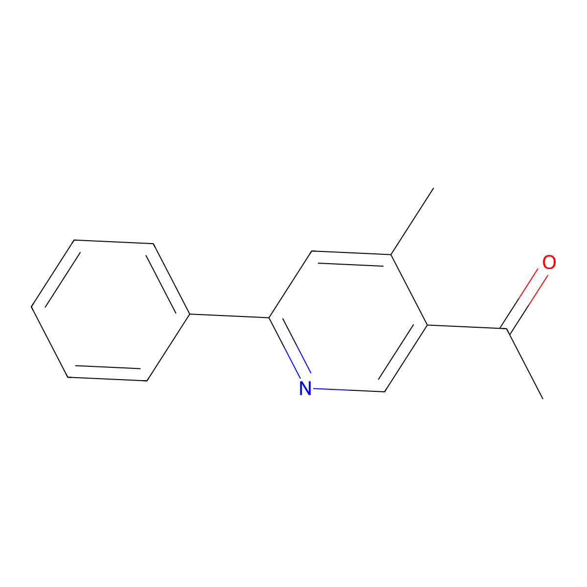 1-(4-Methyl-6-phenyl-3-pyridyl)ethanone molecular structure, CAS 83670-35-3