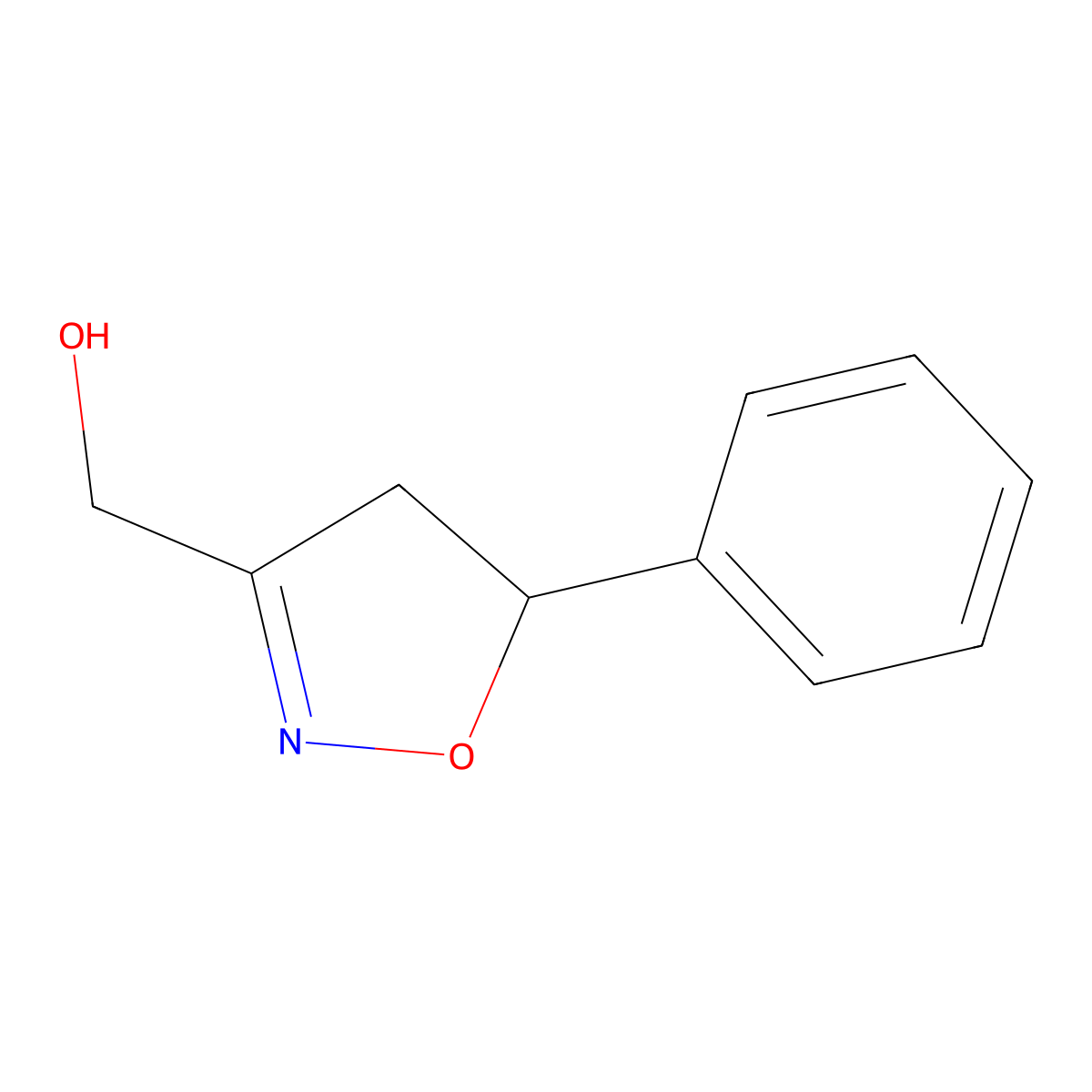 (5-Phenyl-4,5-dihydro-1,2-oxazol-3-yl)methanol molecular structure, CAS 83670-85-3
