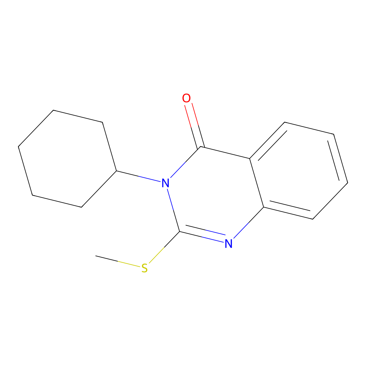 3-Cyclohexyl-2-methylsulfanylquinazolin-4-one molecular structure, CAS 83671-56-1