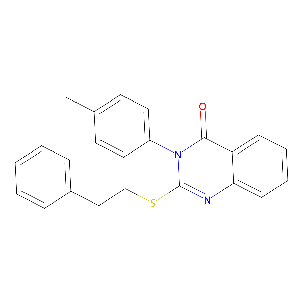 3-(4-methylphenyl)-2-[(2-phenylethyl)sulfanyl]-4(3H)-quinazolinone molecular structure, CAS 83671-70-9