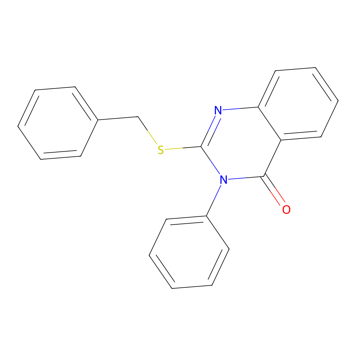 2-Benzylsulfanyl-3-phenylquinazolin-4-one molecular structure, CAS 83671-73-2