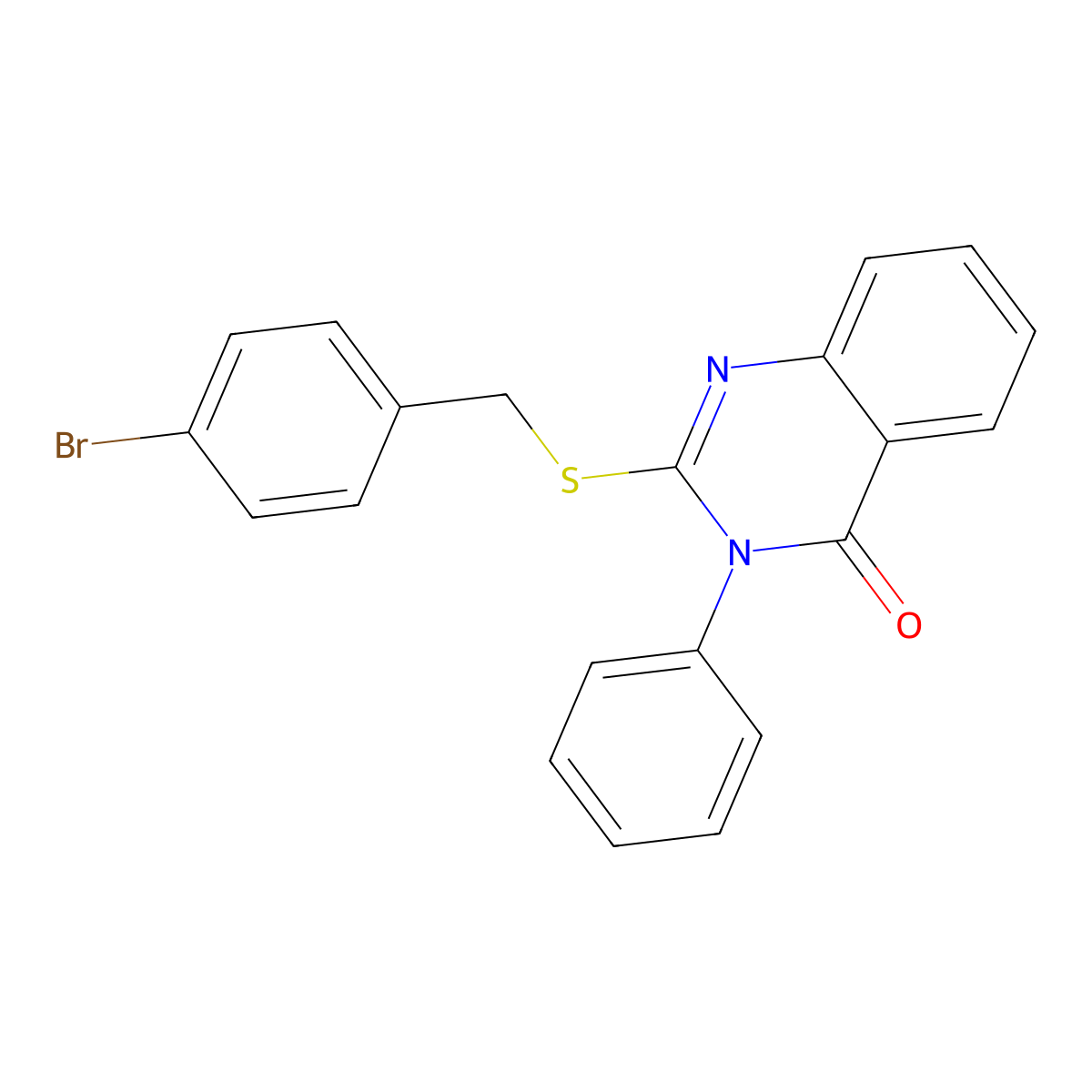 2-[(4-Bromophenyl)methylsulfanyl]-3-phenylquinazolin-4-one molecular structure, CAS 83671-78-7