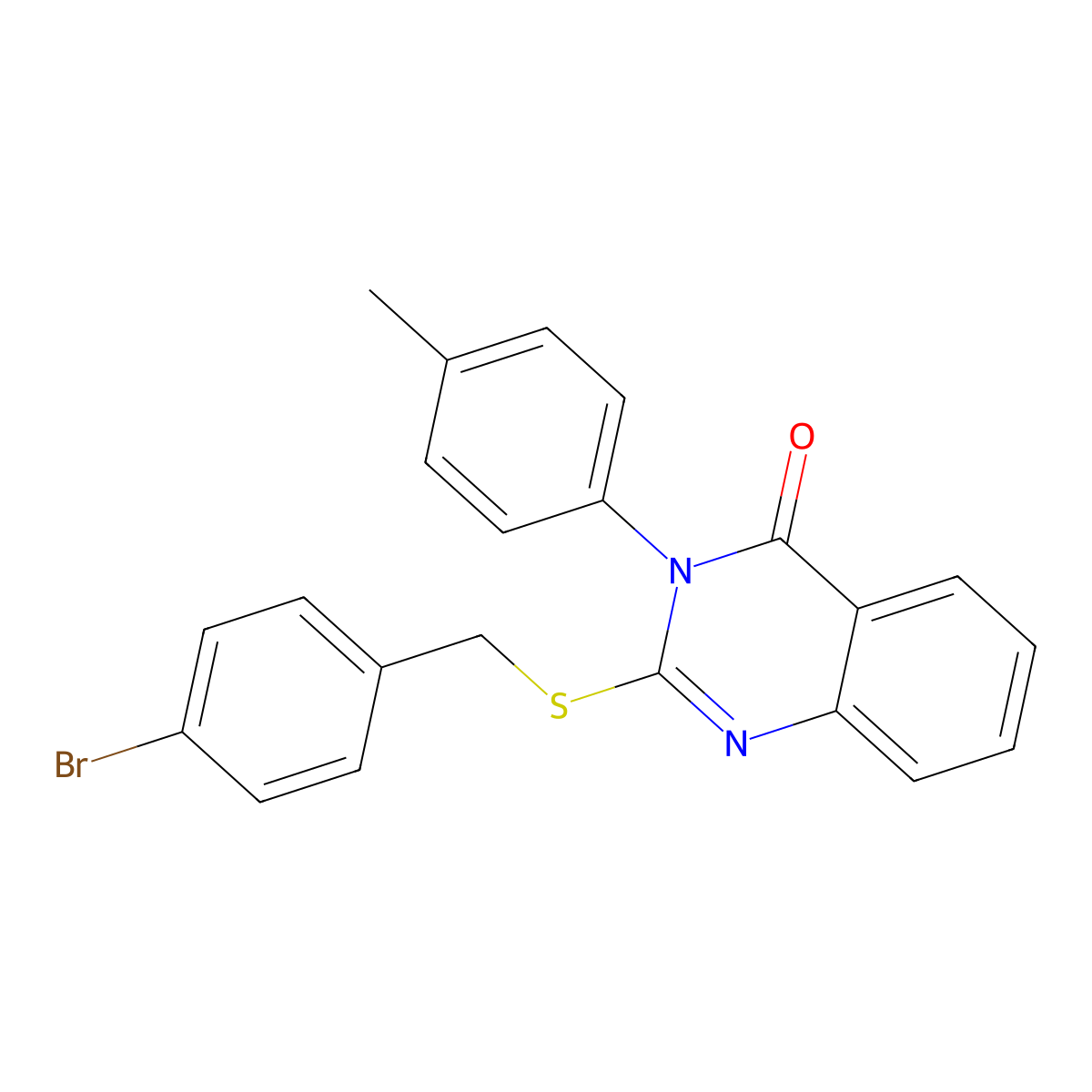 2-((4-Bromobenzyl)thio)-3-(4-methylphenyl)-4(3H)-quinazolinone molecular structure, CAS 83671-79-8