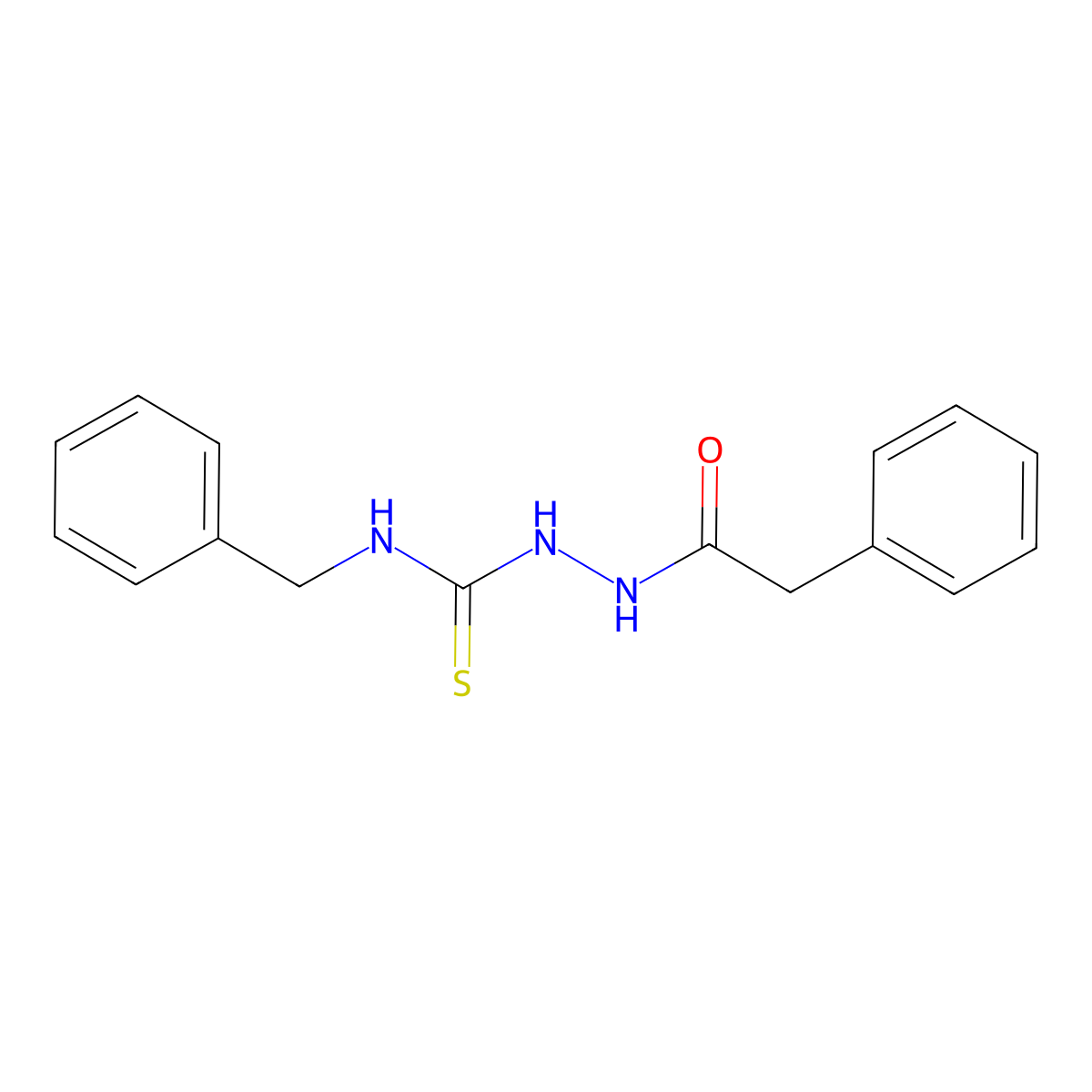 N-benzyl-2-(phenylacetyl)hydrazinecarbothioamide molecular structure, CAS 83673-37-4