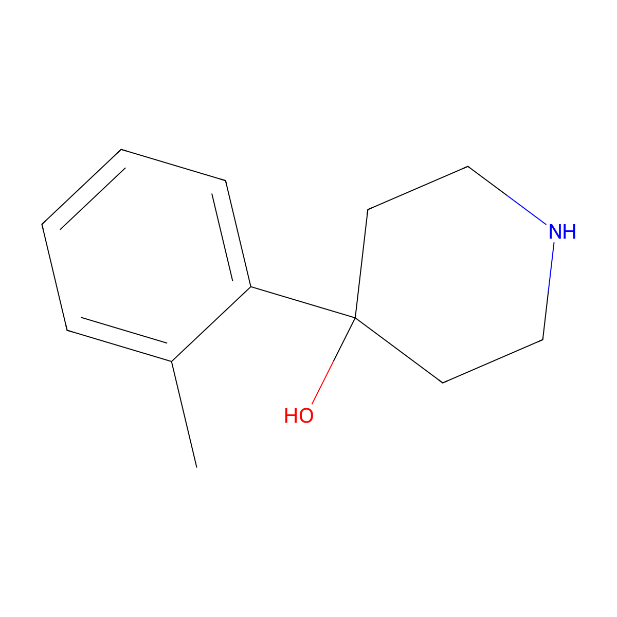 4-(2-Methylphenyl)piperidin-4-ol molecular structure, CAS 83674-76-4