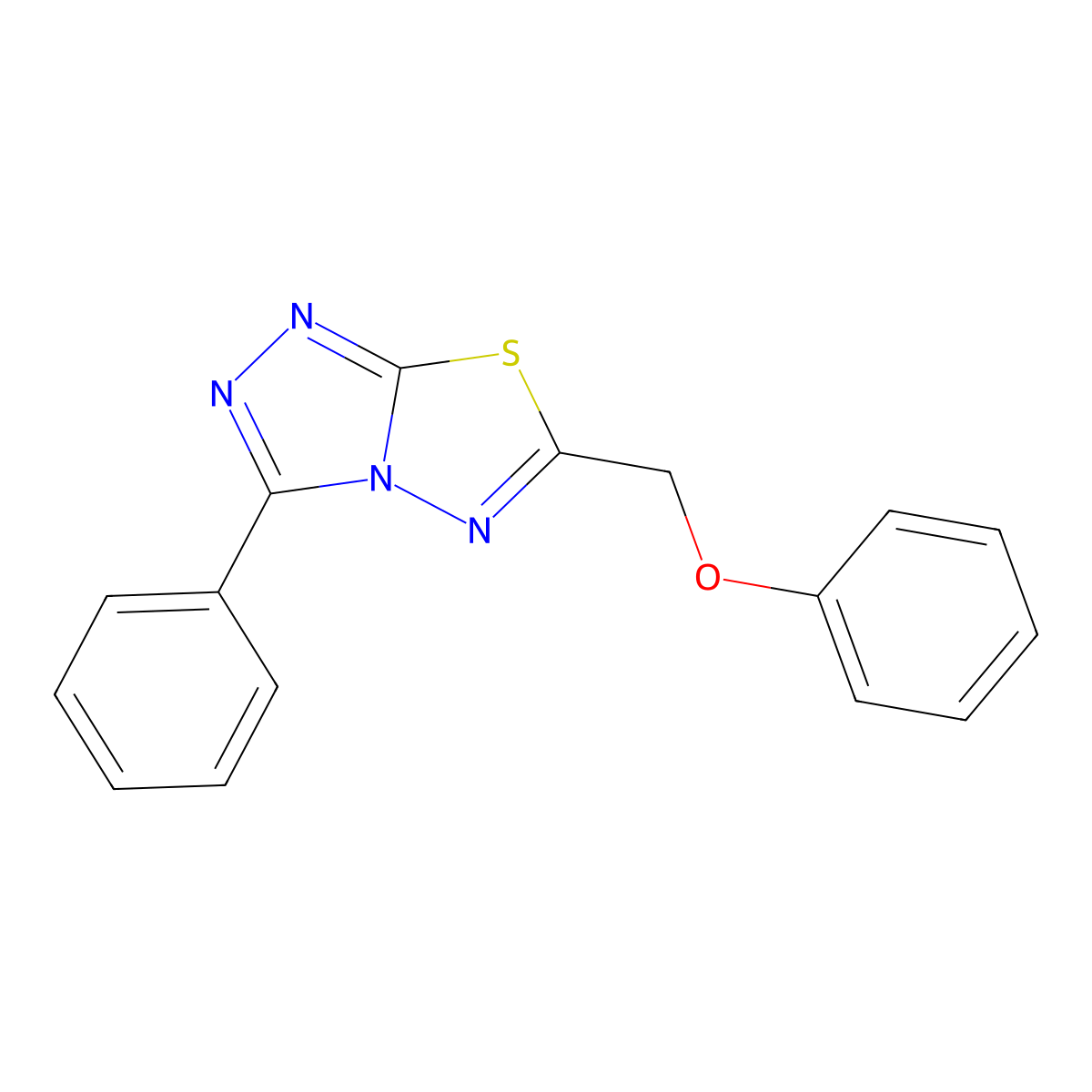 6-(Phenoxymethyl)-3-phenyl(1,2,4)triazolo(3,4-b)(1,3,4)thiadiazole molecular structure, CAS 83676-82-8