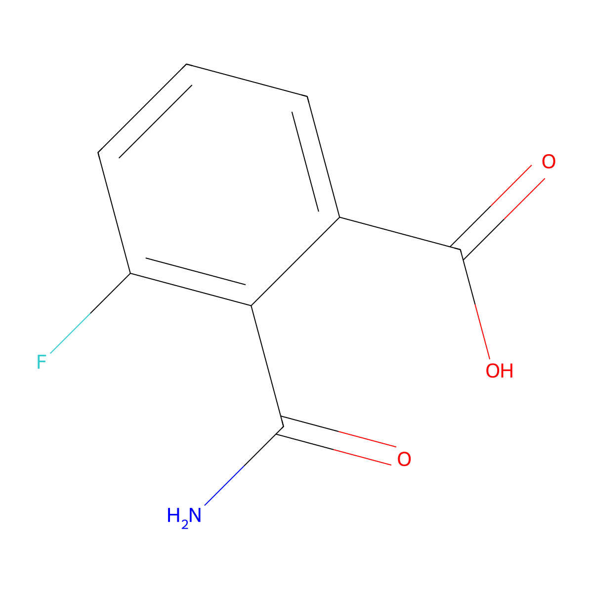 2-Carbamoyl-3-fluorobenzoic acid molecular structure, CAS 83684-74-6
