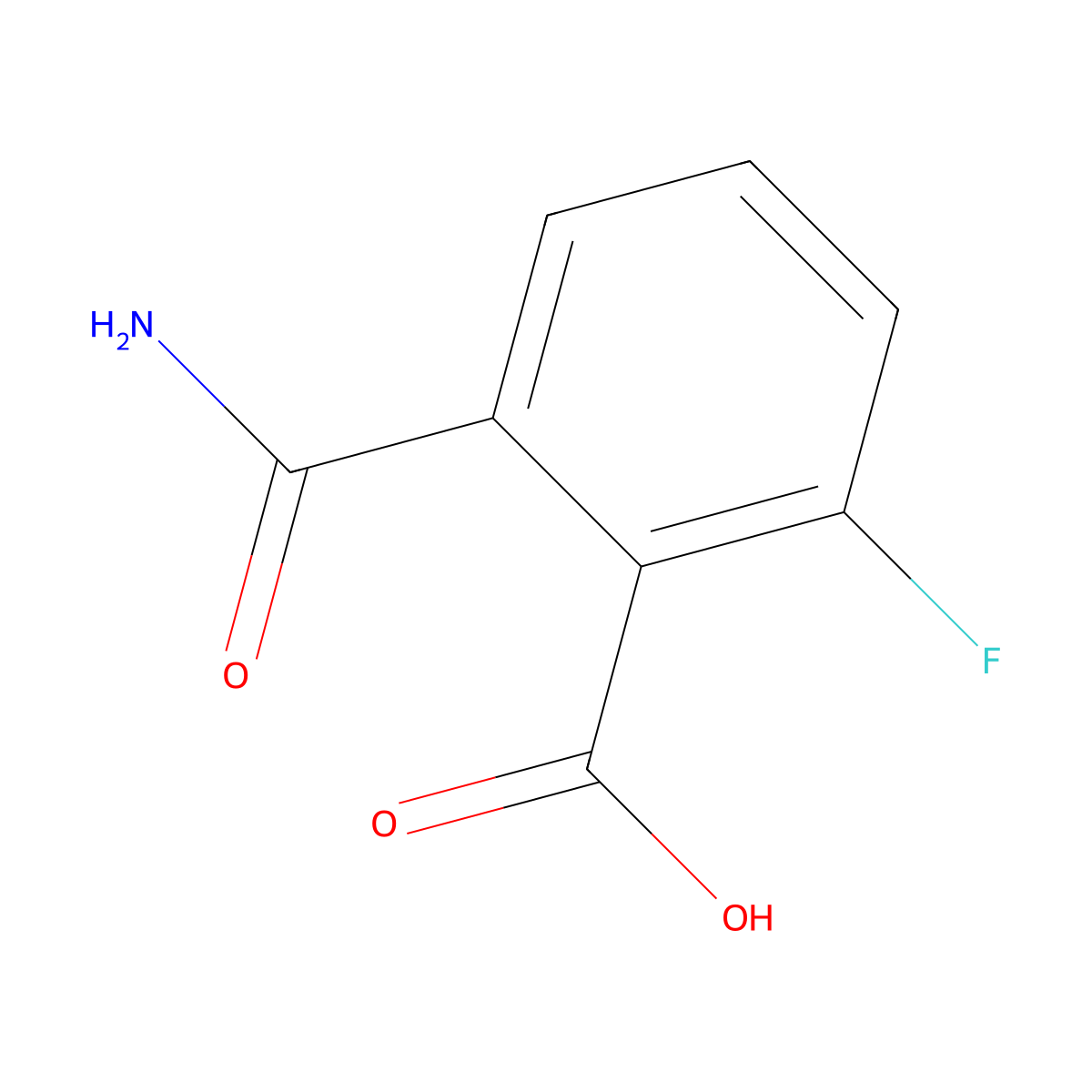 2-Carbamoyl-6-fluorobenzoic acid molecular structure, CAS 83684-76-8