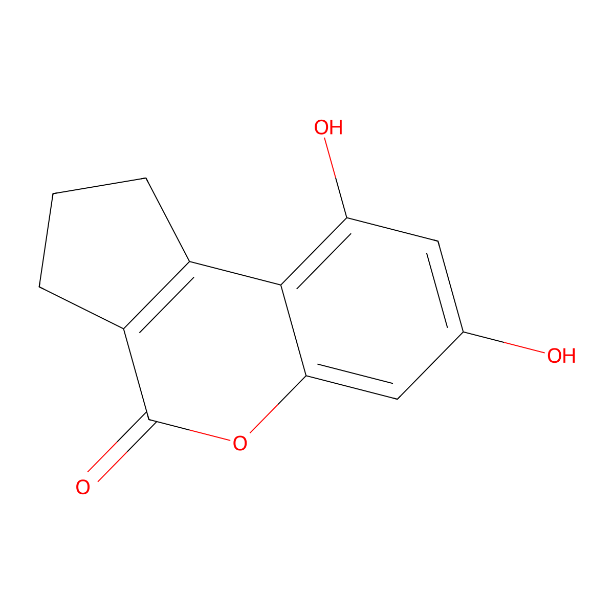 7,9-dihydroxy-2,3-dihydrocyclopenta[c]chromen-4(1H)-one molecular structure, CAS 83688-40-8