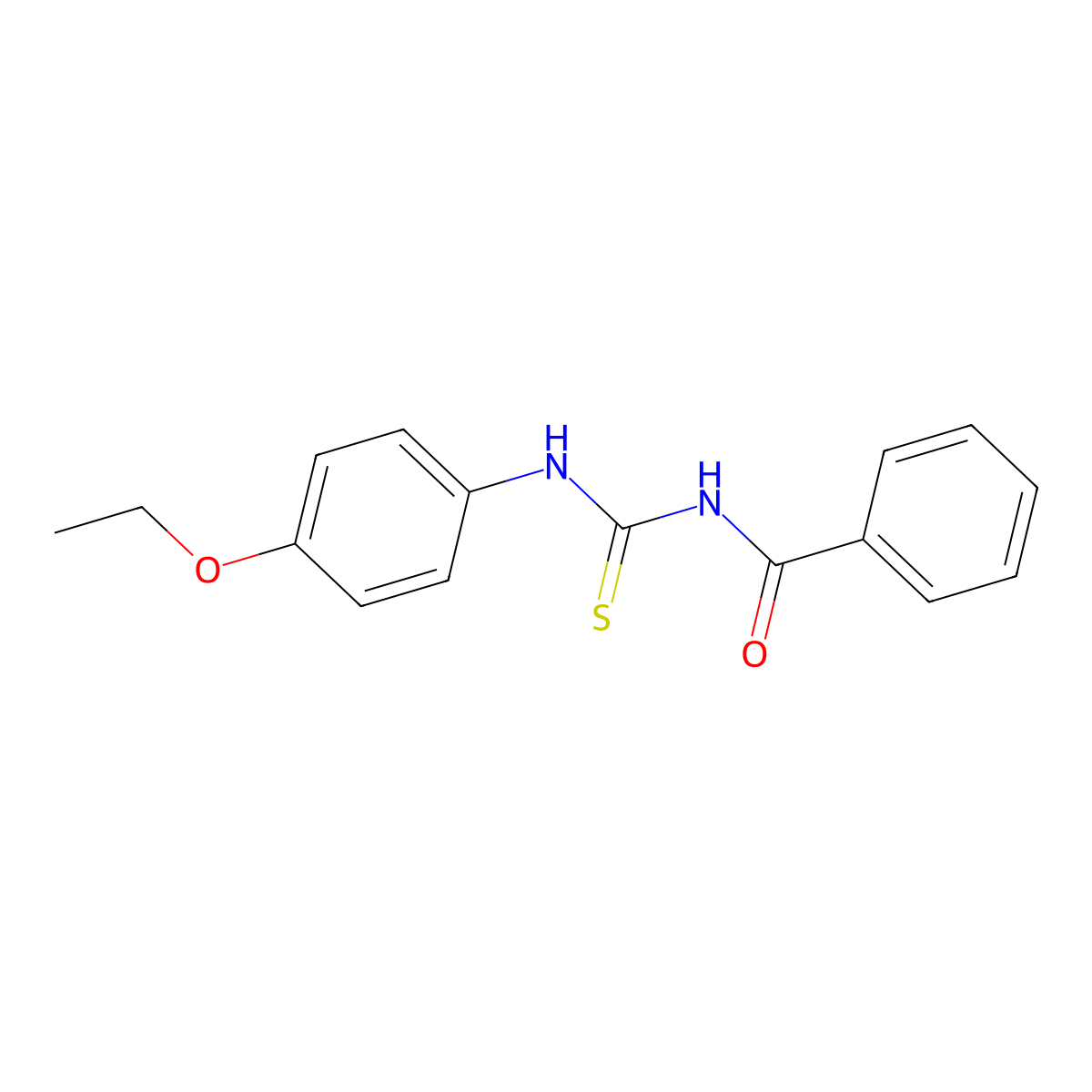 N-benzoyl-N'-(4-ethoxyphenyl)thiourea molecular structure, CAS 83697-75-0
