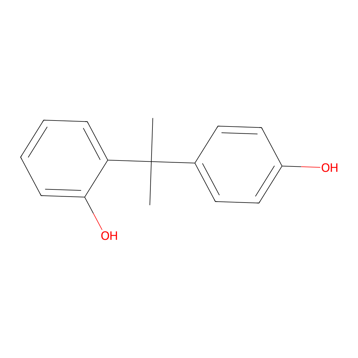 2-(2-Hydroxyphenyl)-2-(4-hydroxyphenyl)propane molecular structure, CAS 837-08-1
