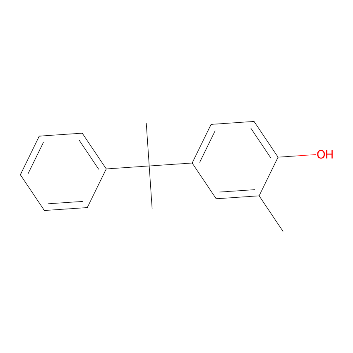 2-Methyl-4-(2-phenylpropan-2-yl)phenol molecular structure, CAS 837-09-2