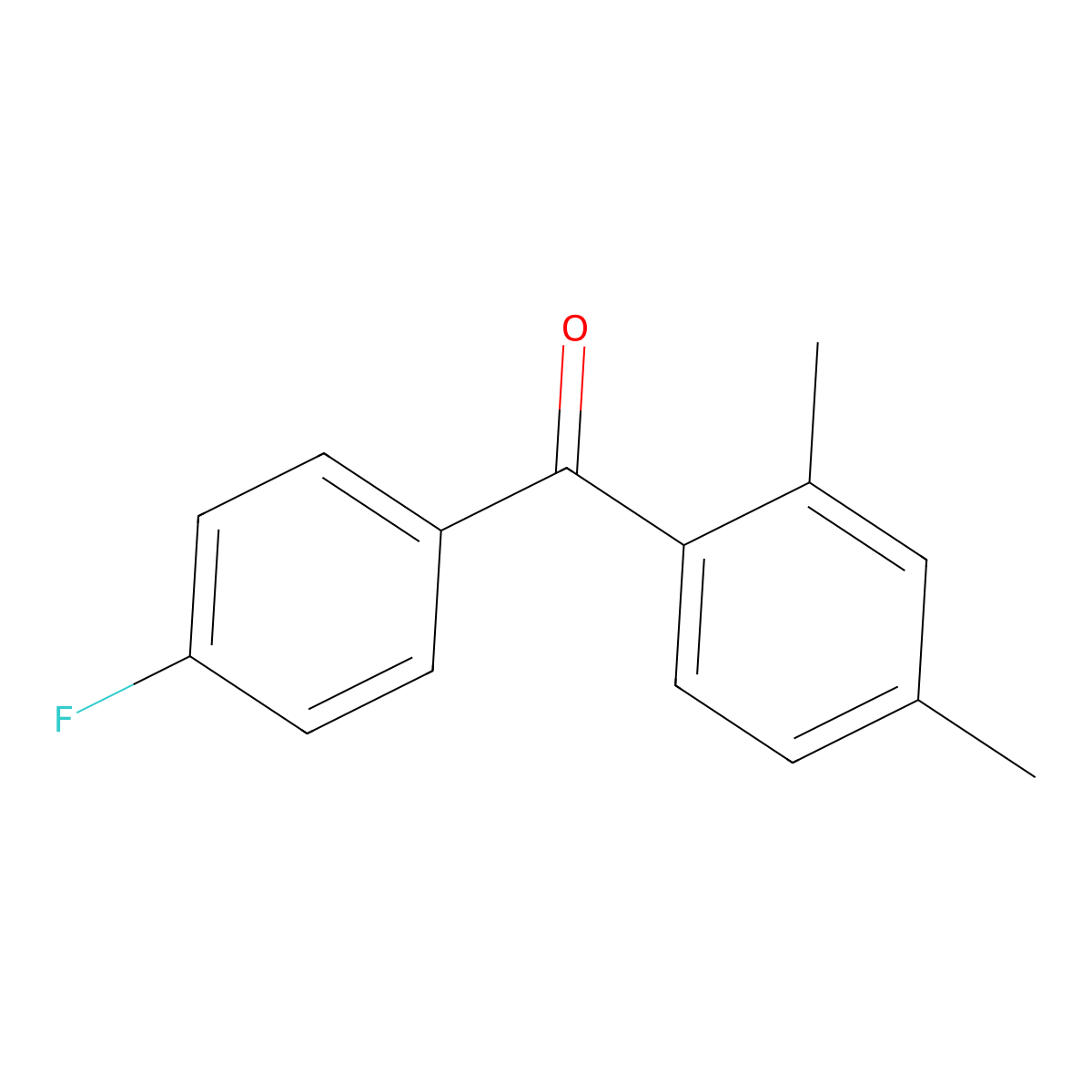 (2,4-Dimethyl-phenyl)-(4-fluoro-phenyl)-methanone molecular structure, CAS 837-61-6