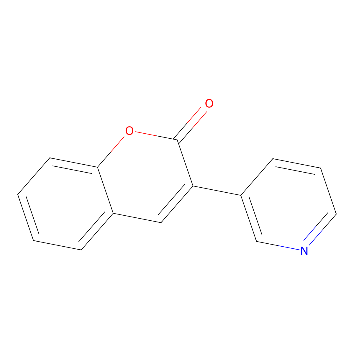 3-(3-Pyridinyl)-2H-1-benzopyran-2-one molecular structure, CAS 837-96-7