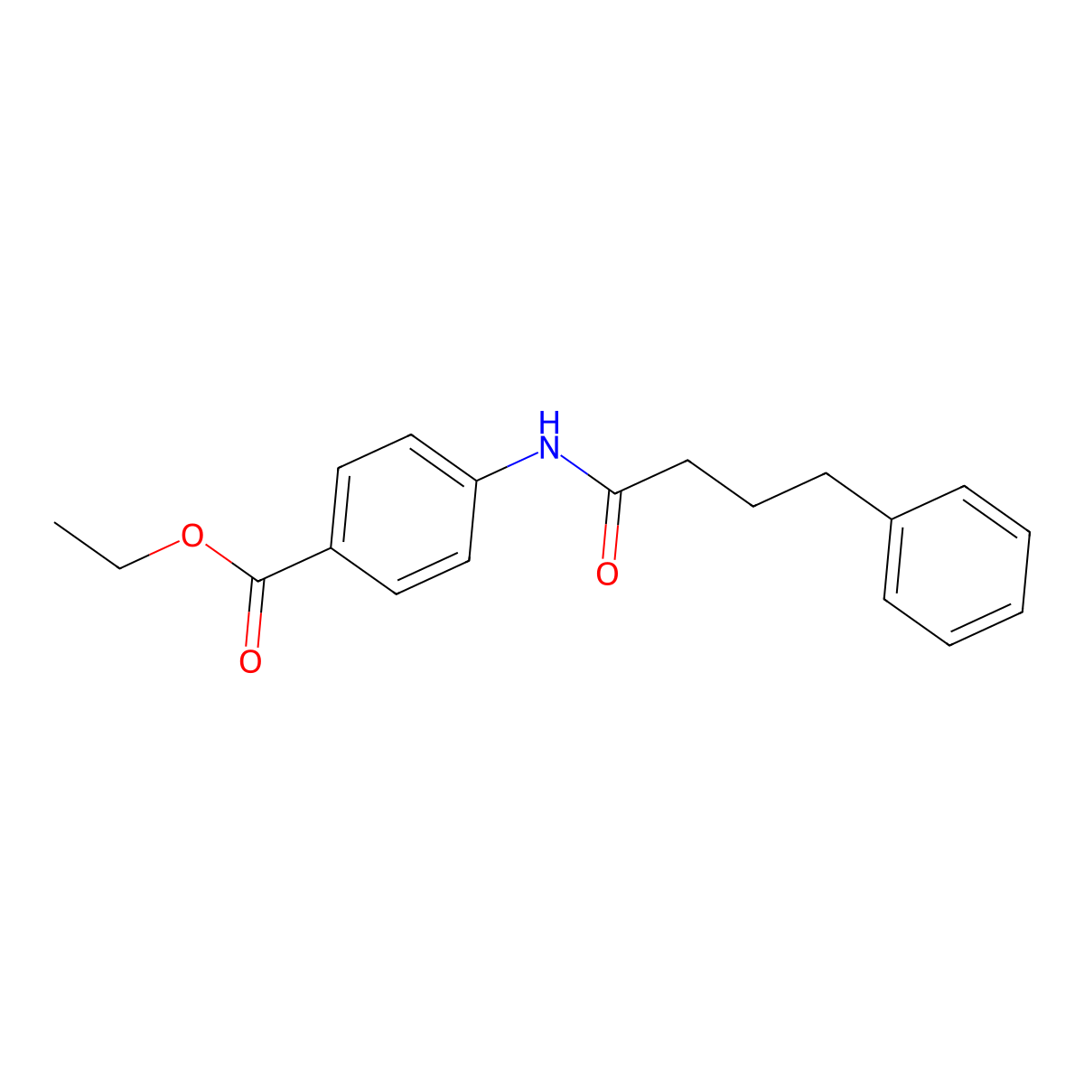Ethyl 4-(4-phenylbutanoylamino)benzoate molecular structure, CAS 83700-61-2