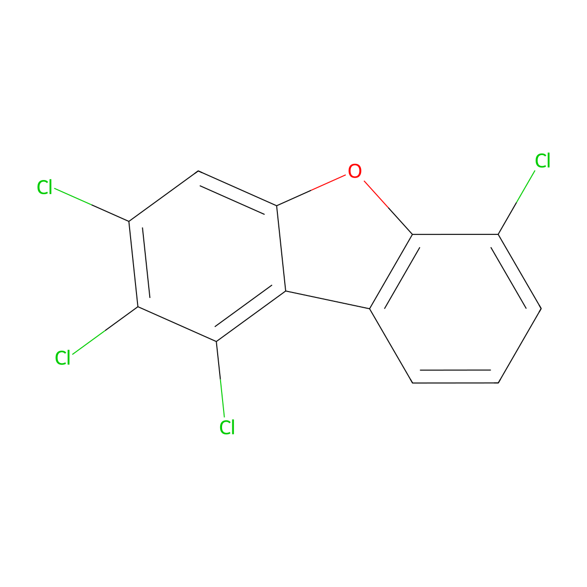 1,2,3,6-Tetrachlorodibenzofuran molecular structure, CAS 83704-21-6