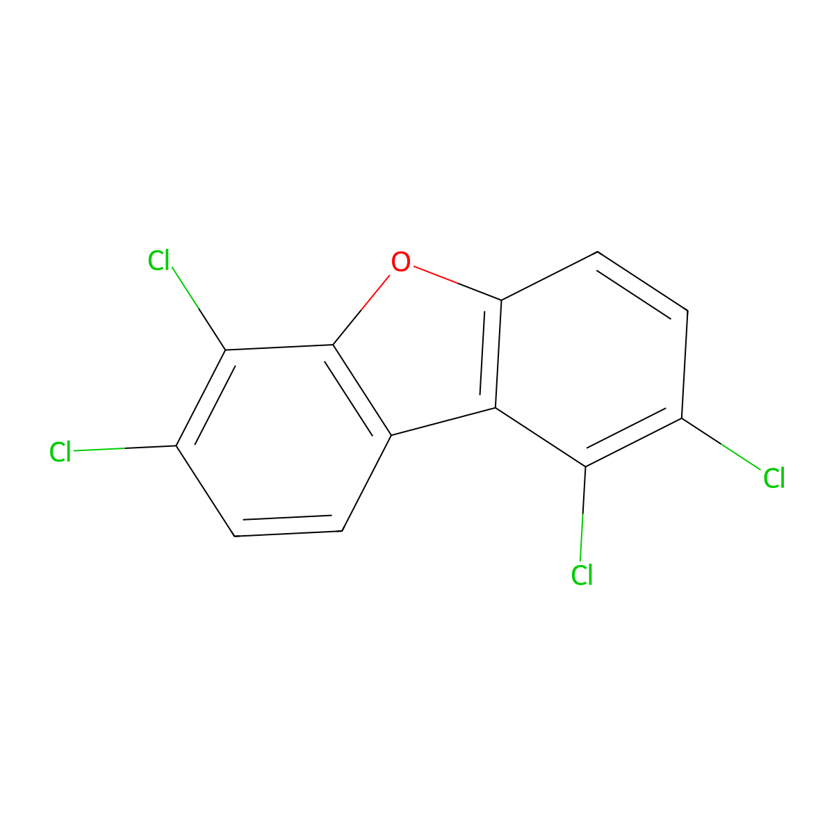 1,2,6,7-Tetrachlorodibenzofuran molecular structure, CAS 83704-25-0