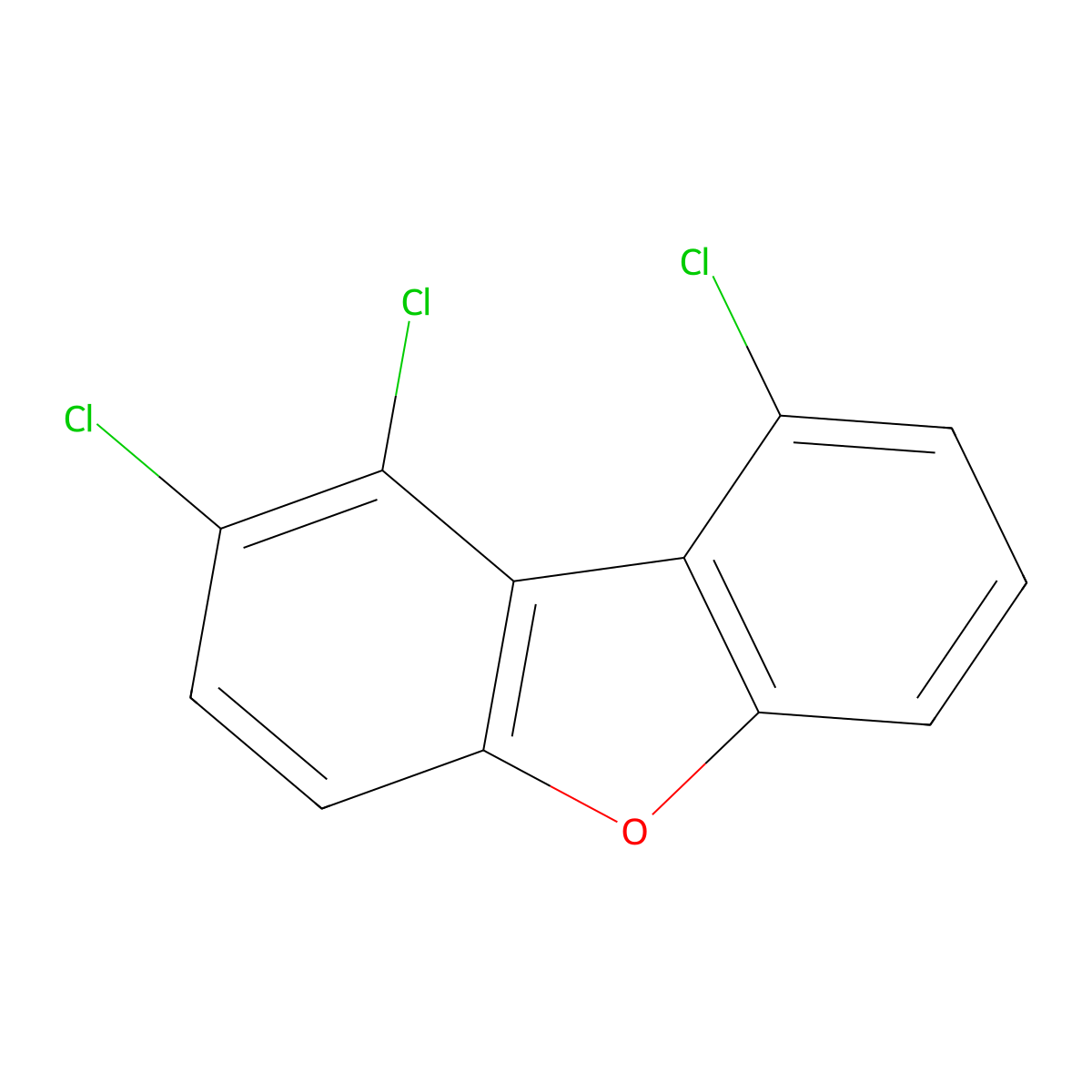 1,2,9-Trichlorodibenzofuran molecular structure, CAS 83704-38-5