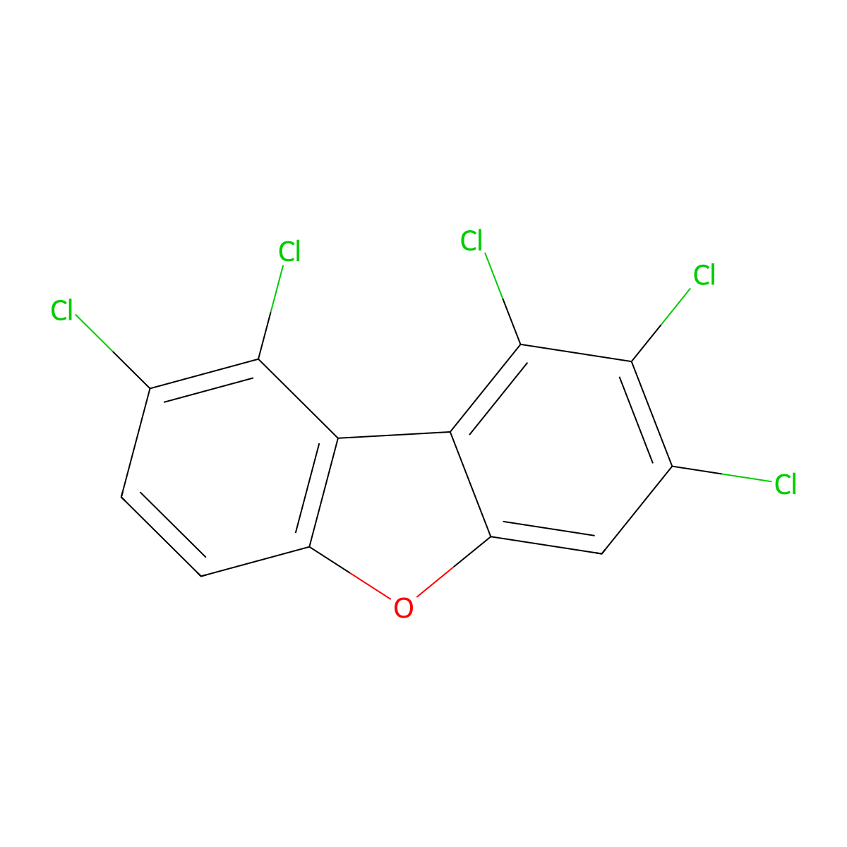 1,2,3,8,9-Pentachlorodibenzofuran molecular structure, CAS 83704-54-5