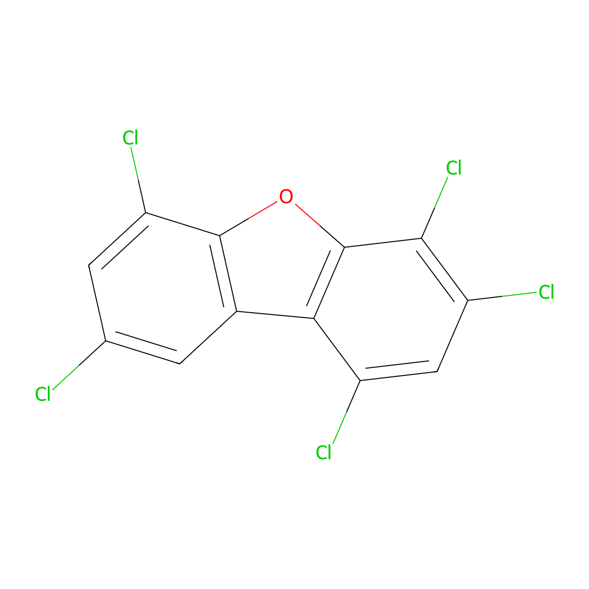 1,3,4,6,8-Pentachlorodibenzofuran molecular structure, CAS 83704-55-6
