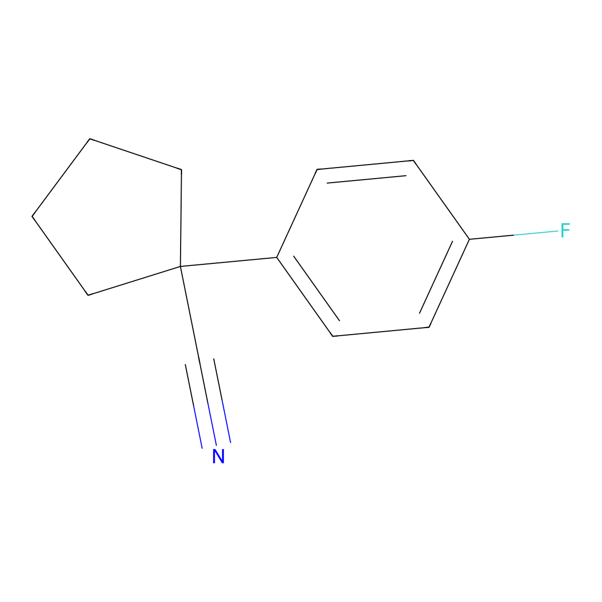 1-(4-Fluorophenyl)cyclopentanecarbonitrile molecular structure, CAS 83706-50-7