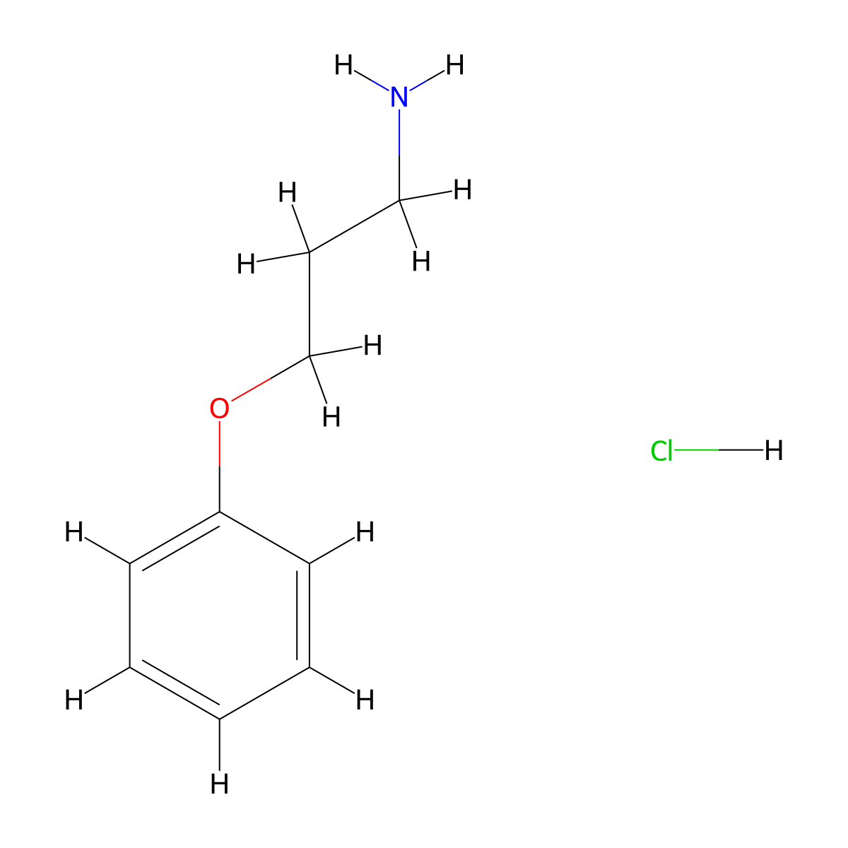 (3-Aminopropoxy)benzene hydrochloride molecular structure, CAS 83708-39-8