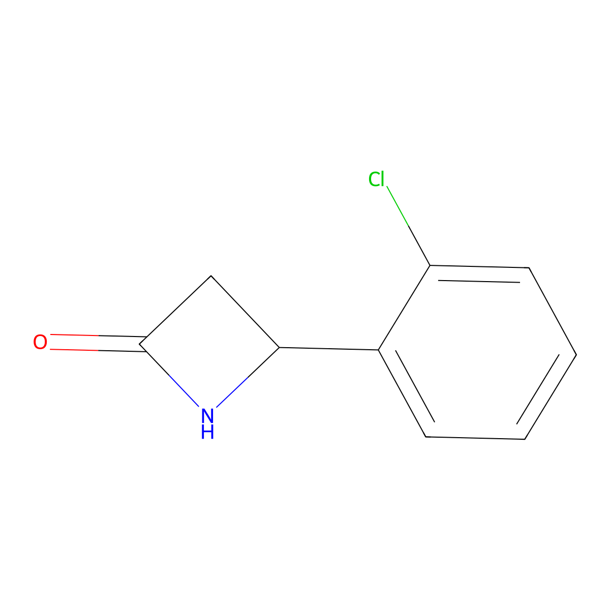 4-(2-Chlorophenyl)azetidin-2-one molecular structure, CAS 83716-63-6